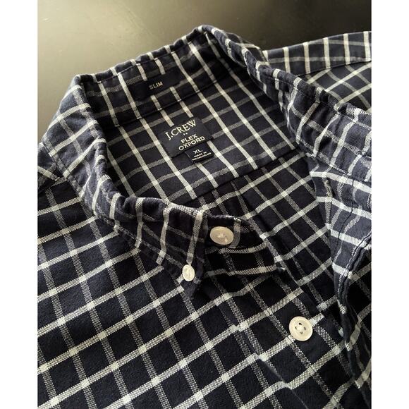 JCREW ‘Flex Oxford’ Slim Fit Navy Long Sleeve Shirt sz XL - Picture 3 of 7